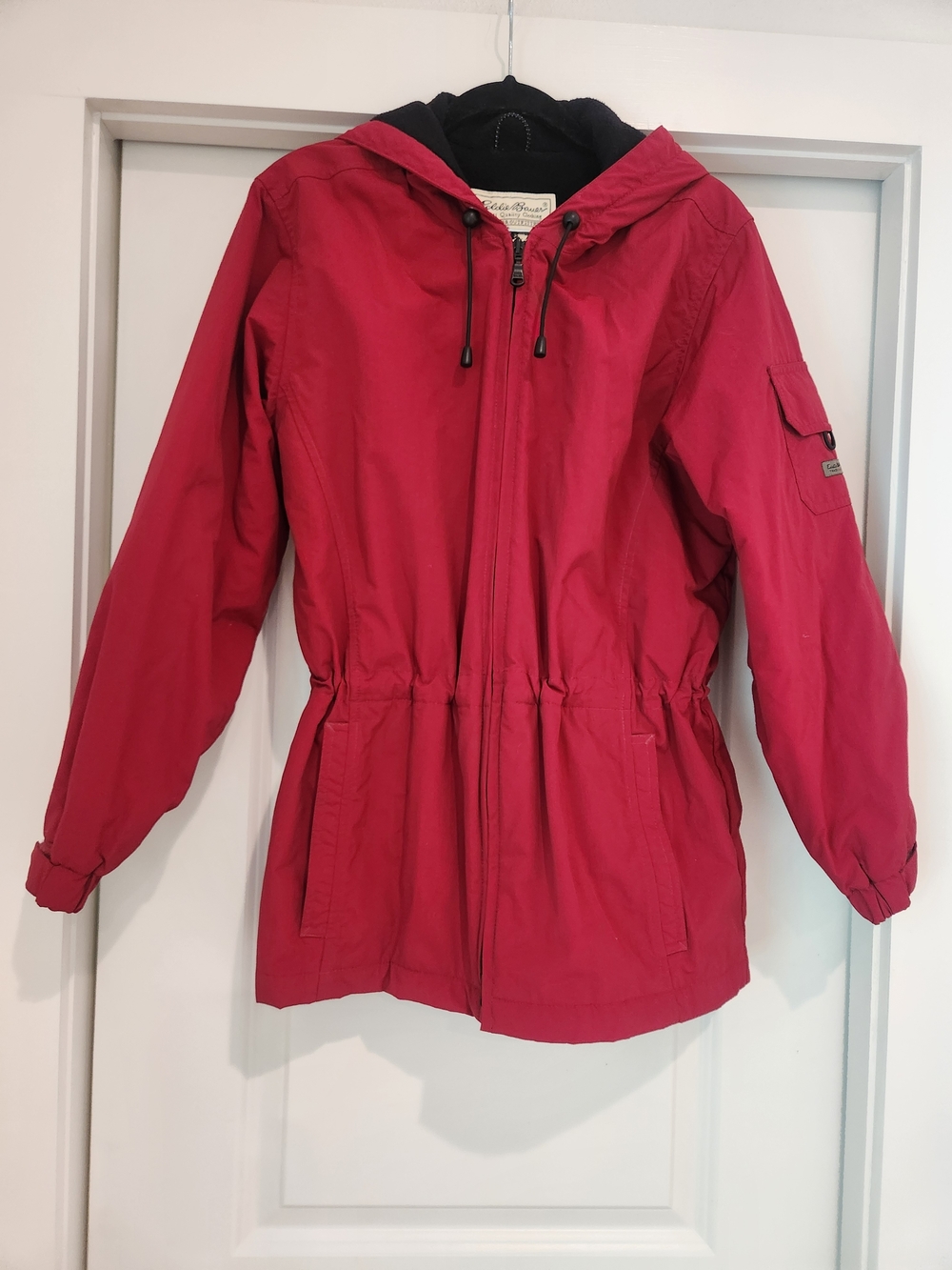 Eddie Bauer Red Hooded Drawstring Anorak